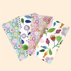 4pcs Quilted Cotton Fabric Bundles Flower Patterns DIY Sewing