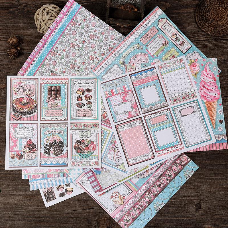 16pcs Paper Vintage Dessert Journal For DIY Gift
