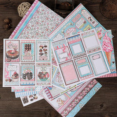 16pcs Paper Vintage Dessert Journal For DIY Gift
