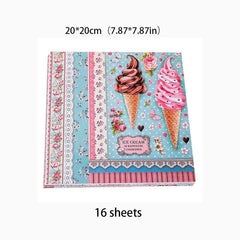 16pcs Paper Vintage Dessert Journal For DIY Gift