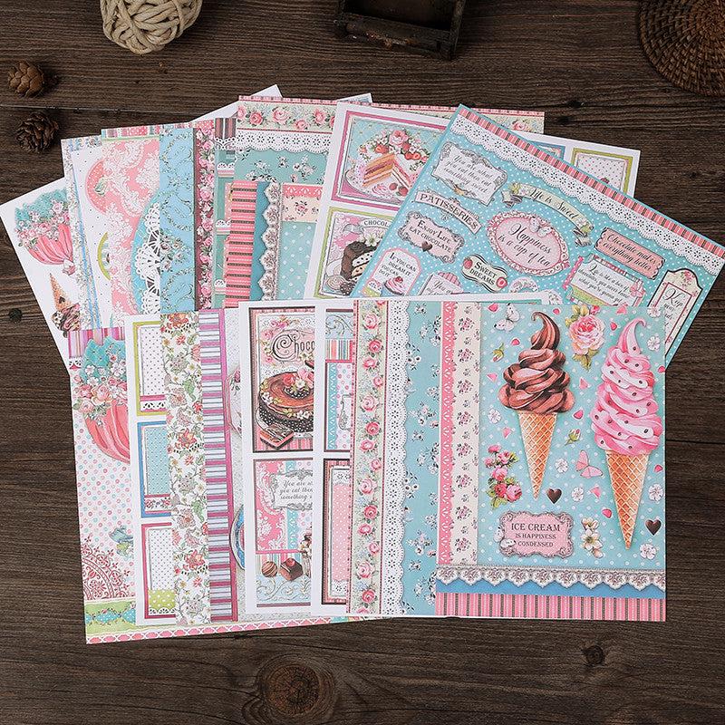 16pcs Paper Vintage Dessert Journal For DIY Gift