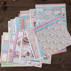 16pcs Paper Vintage Dessert Journal For DIY Gift