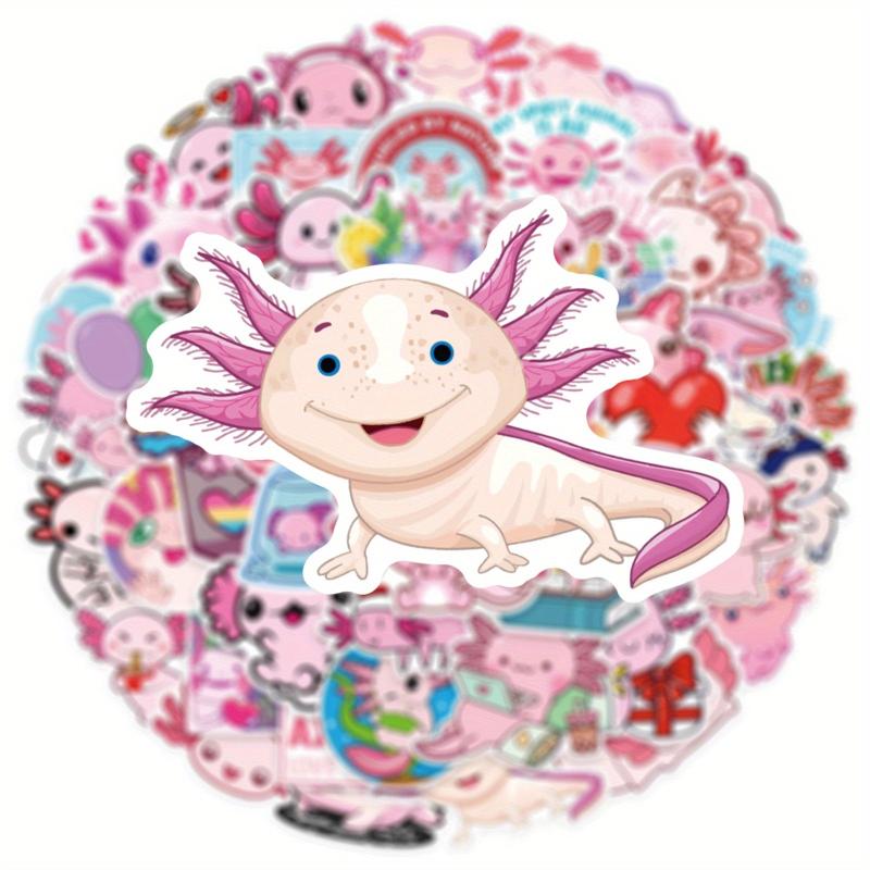 50pcs Pink Axolotl Pet Stickers for Mirror Phone Case Decorative Stickers
