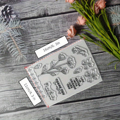 Plant Theme Stamp DIY Handcraft Scrapbook Journal Card Making Gift