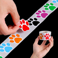 2pcs Cartoon Dog Paw Stickers Colorful Labels Decorative