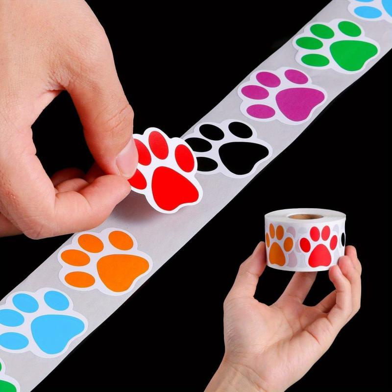 2pcs Cartoon Dog Paw Stickers Colorful Labels Decorative