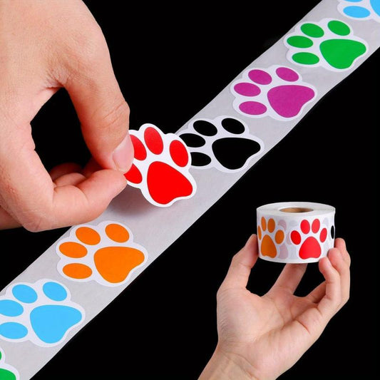 2pcs Cartoon Dog Paw Stickers Colorful Labels Decorative