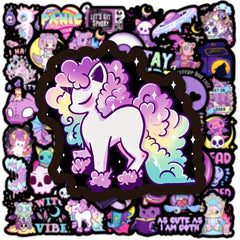 Set of 50 Gothic Graffiti Stickers for Notebooks & More