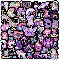 Set of 50 Gothic Graffiti Stickers for Notebooks & More