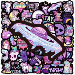 Set of 50 Gothic Graffiti Stickers for Notebooks & More