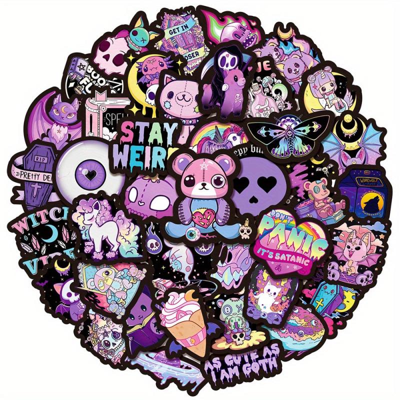 Set of 50 Gothic Graffiti Stickers for Notebooks & More