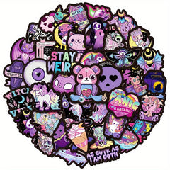 Set of 50 Gothic Graffiti Stickers for Notebooks & More
