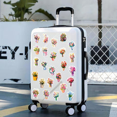 50pcs Flower Stickers Vinyl Waterproof Stickers For Laptop Bumper