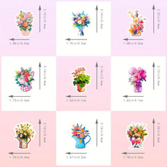 50pcs Flower Stickers Vinyl Waterproof Stickers For Laptop Bumper