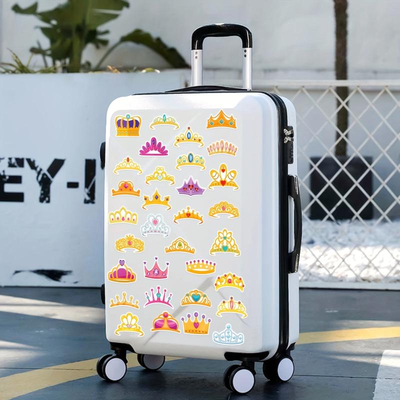 50pcs Crown Stickers Princess Crown Dream Party Decoration Art Sticker
