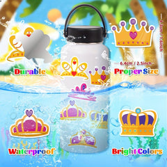 50pcs Crown Stickers Princess Crown Dream Party Decoration Art Sticker