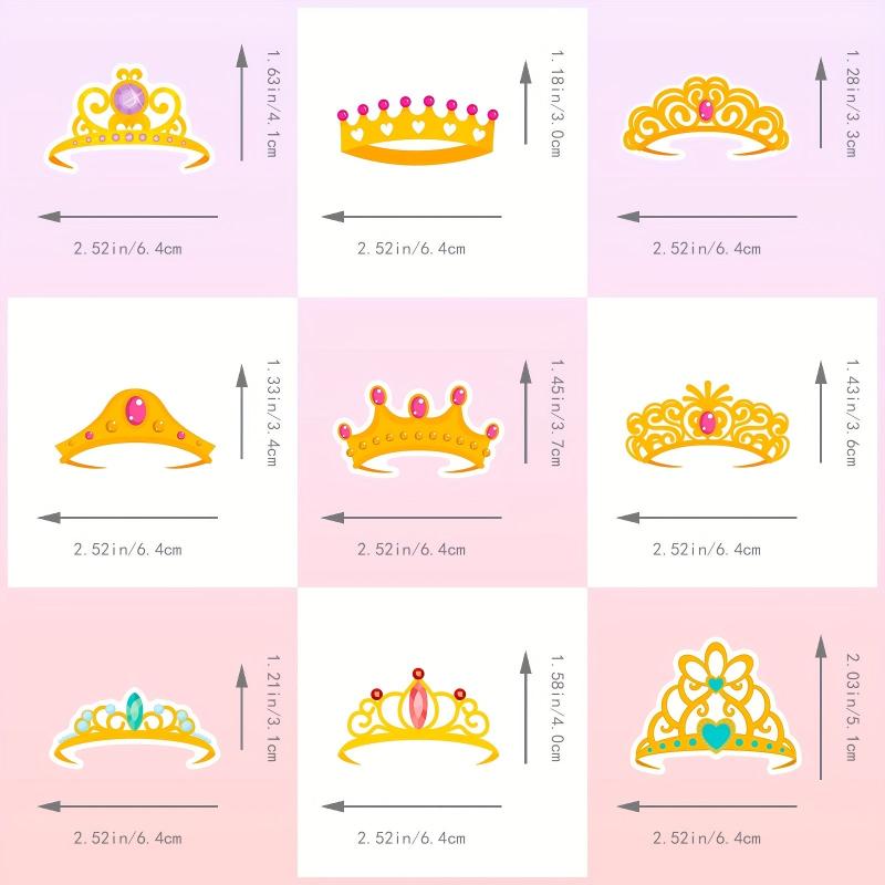 50pcs Crown Stickers Princess Crown Dream Party Decoration Art Sticker