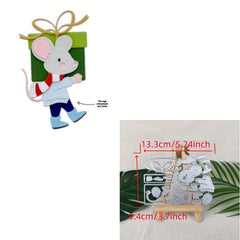 1Pc Christmas Rat Metal Cutting Dies DIY Card Scrapbook Decoration