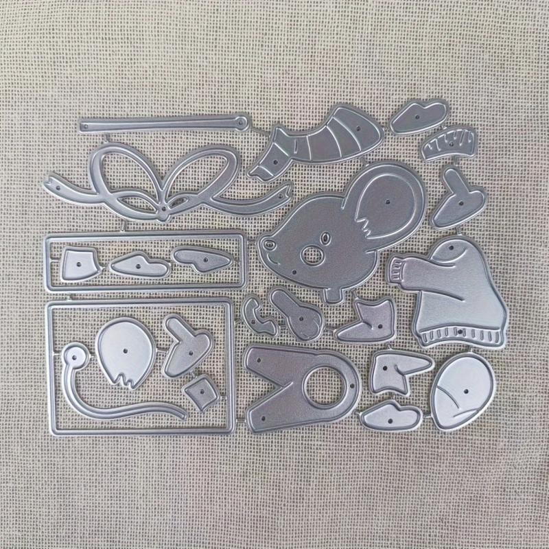 1Pc Christmas Rat Metal Cutting Dies DIY Card Scrapbook Decoration