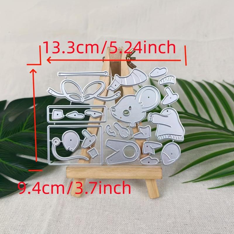 1Pc Christmas Rat Metal Cutting Dies DIY Card Scrapbook Decoration