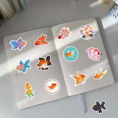 50pcs Goldfish Cartoon Waterproof Stickers for Laptop Water Bottle Luggage