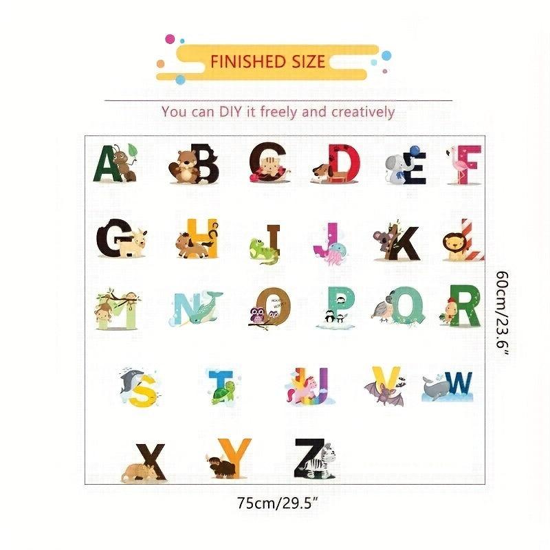 Cartoon Animal Wall Sticker A-Z Alphabet Kids Room Decor