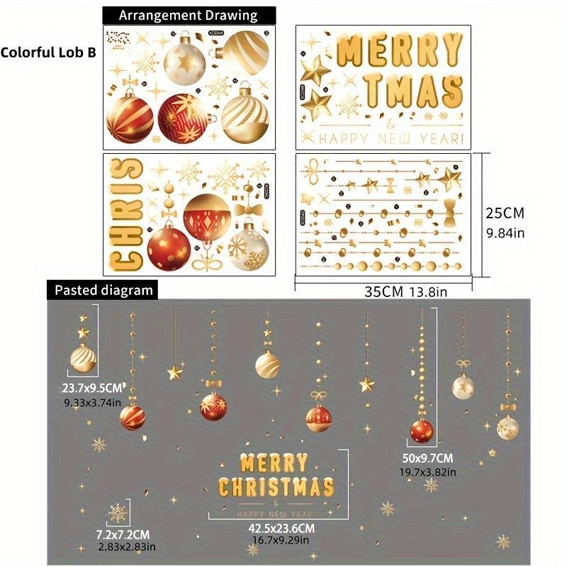 6PCS Christmas Window Decoration Static Stickers Set