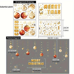 6PCS Christmas Window Decoration Static Stickers Set