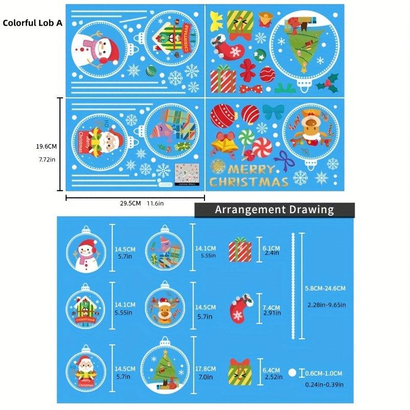6PCS Christmas Window Decoration Static Stickers Set