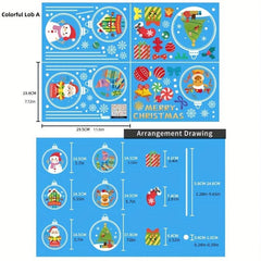 6PCS Christmas Window Decoration Static Stickers Set