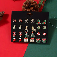Festive Christmas Earrings Women's Holiday Ear Jewelry