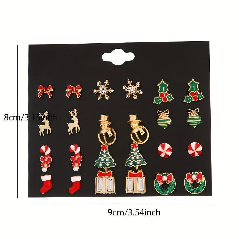 Festive Christmas Earrings Women's Holiday Ear Jewelry
