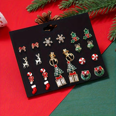 Festive Christmas Earrings Women's Holiday Ear Jewelry