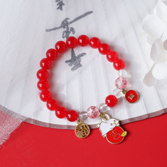 Men's & Women's Red Crystal Bracelet - Rabbit & Cat Series Bead Bracelet