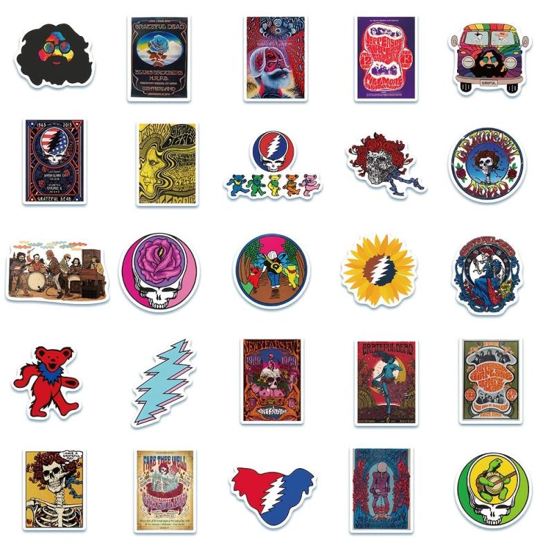 50pcs Rock Band Doodle Stickers Waterproof DIY Creative Toy