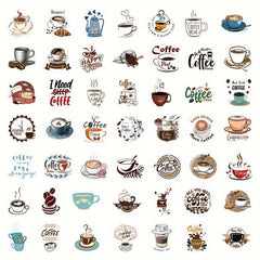 60pcs Coffee Vinyl Stickers for Water Bottles Laptop Car Phone