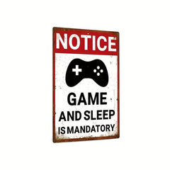 Gaming Room Metal Sign 8x12 Gamer Gift Boys Kids Bedroom Decor