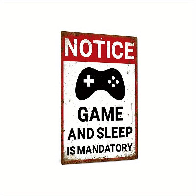 Gaming Room Metal Sign 8x12 Gamer Gift Boys Kids Bedroom Decor