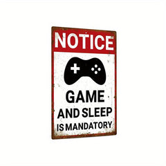 Gaming Room Metal Sign 8x12 Gamer Gift Boys Kids Bedroom Decor