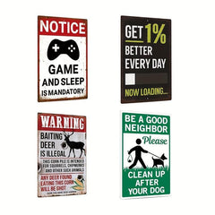 Gaming Room Metal Sign 8x12 Gamer Gift Boys Kids Bedroom Decor