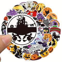 200pcs Halloween Doodle Stickers Pumpkin Ghost Bat Horror Funny Decoration