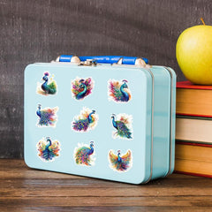 50pcs Peacock Waterproof Stickers for Water Bottle Laptop Luggage