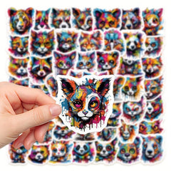50pcs Colorful Animal Doodle Stickers for Phone Laptop Cup