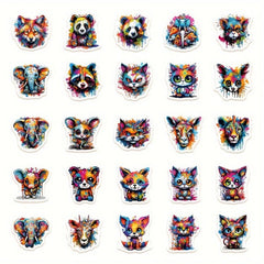 50pcs Colorful Animal Doodle Stickers for Phone Laptop Cup