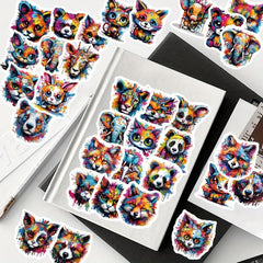 50pcs Colorful Animal Doodle Stickers for Phone Laptop Cup