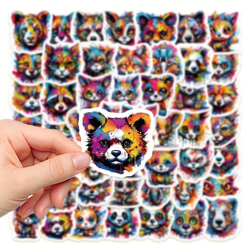 50pcs Colorful Animal Doodle Stickers for Phone Laptop Cup