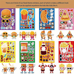 16pcs Cartoon Stickers DIY Journal Party French Fries Hamburger Stickers