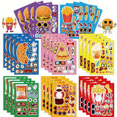 16pcs Cartoon Stickers DIY Journal Party French Fries Hamburger Stickers