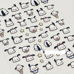 5 Animal Nail Transparent Self Adhesive Stickers DIY Decals