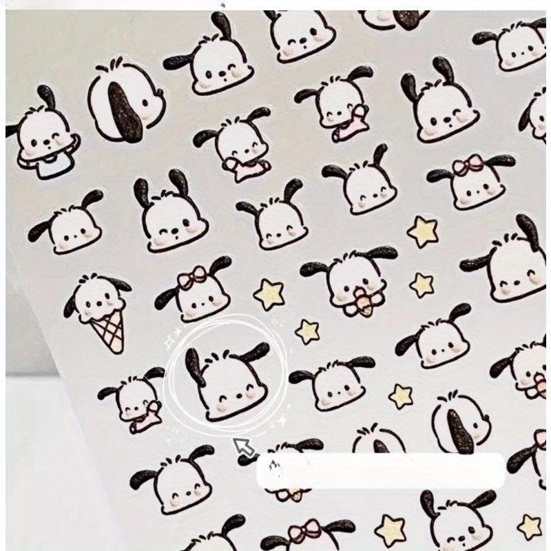5 Animal Nail Transparent Self Adhesive Stickers DIY Decals